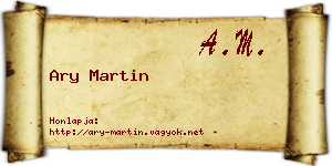 Ary Martin névjegykártya